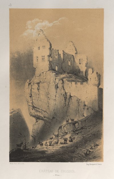 Architettura Pittoresca o Monumenti del XV e XVI Secolo: Castelli di Francia del XV e XVI Secolo: Pl. 30, Castello di Crussol (Drome) da Victor Petit