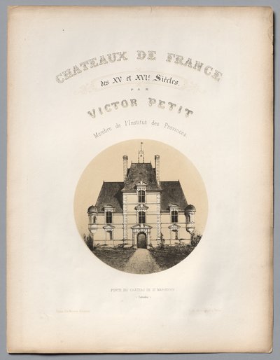 Frontespizio, Porta del Castello di St Manvieux Calvados, 1860 da Victor Petit