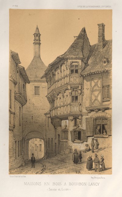 Maison en Bois a Bourbon-Lancy Saone Et Loire, 1860 da Victor Petit