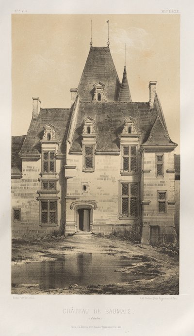 Pl. 97, Château de Baumais Calvados, 1860 da Victor Petit