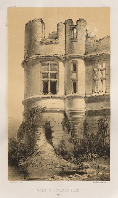 ...Pl. 99, Antico Castello di Belin Sarthe, 1860 da Victor Petit
