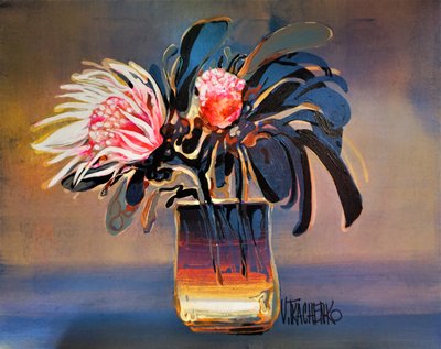 Natura morta con protea in grassetto da Victor Tkachenko