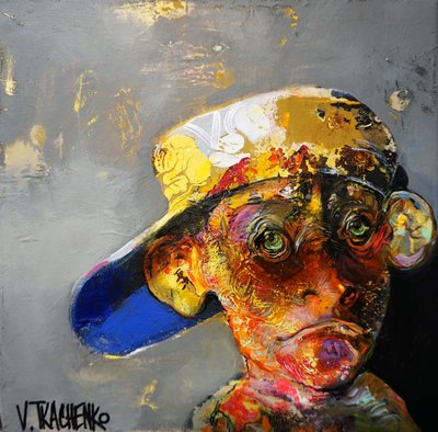 Scimmietta colorata con un berretto da Victor Tkachenko
