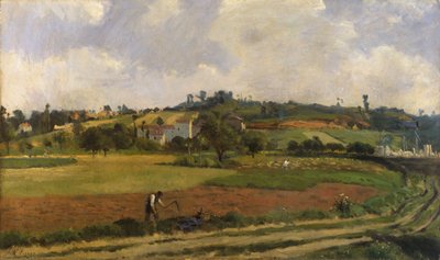 Paesaggio vicino a Pontoise, 1877-85 circa (olio su tela) da Victor Vignon