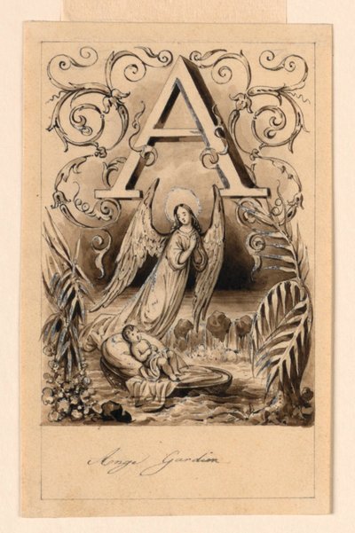 Progetto per la lettera A di un abbecedario: Angelo custode da Victor Vincent Adam