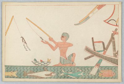 Il piccolo pesce e il pescatore, illustrazione per Le favole di Esopo da Victor Wilbour