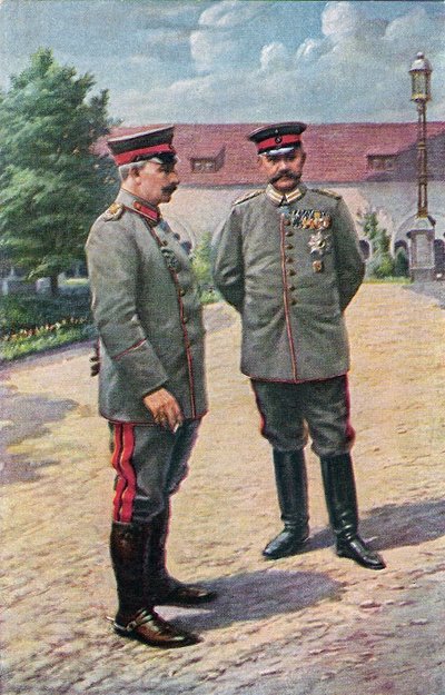 Il Kaiser Guglielmo II e il feldmaresciallo von Hindenburg posano davanti al castello di Posen da Victoria Augusta von Schleswig Holstein
