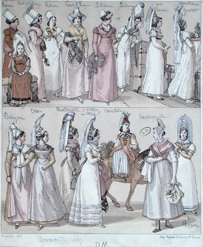 Costumi tradizionali della Normandia, c.1830 da Vierne (after)
