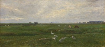 Oche vicino a un lago. Si sta preparando una tempesta. Dragør, l
