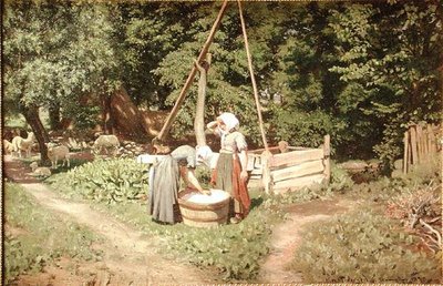 Ragazze giovani al pozzo da Viggo Pedersen