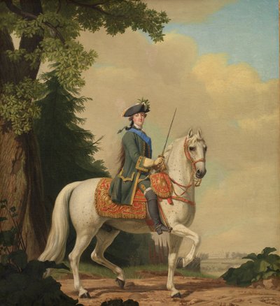 Caterina II di Russia in uniforme della Guardia della Vita sul cavallo "Brillante" da Vigilius Eriksen