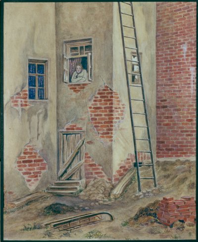 Scenografia per il dramma I bassifondi di M. Gorky, 1902 da Viktor Andreyevich Simov