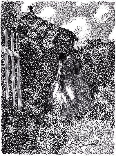 Al padiglione del giardino. Rivista simbolista Vesy The Balance, 1905 da Viktor Elpidiforovich Borisov Musatov