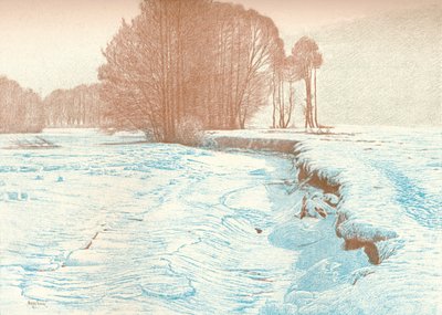 Inverno sulle rive del Garam, 1909 da Viktor Matirko