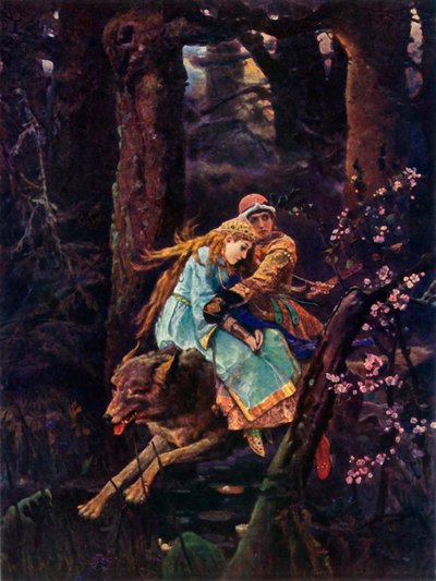Ivan Tsarevich su un lupo grigio da Viktor Mikhaylovich Vasnetsov