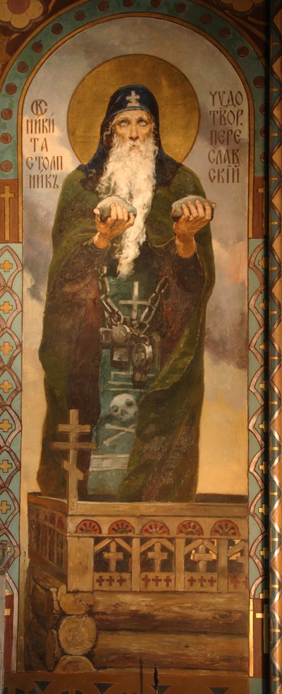 Venerabile Nikita Stilita di Pereyaslavl, 1885-1896 da Viktor Mikhaylovich Vasnetsov