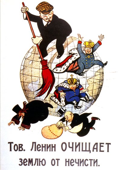 Lenin che spazza il mondo da Viktor Nikolaevich Deni