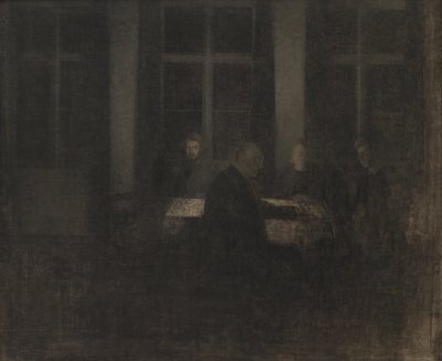 Sera nel salotto da Vilhelm Hammershøi