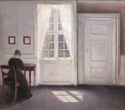 Interno in Strandgade, luce solare sul pavimento da Vilhelm Hammershøi
