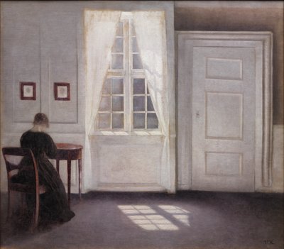 Interno in Strandgade, luce solare sul pavimento da Vilhelm Hammershøi