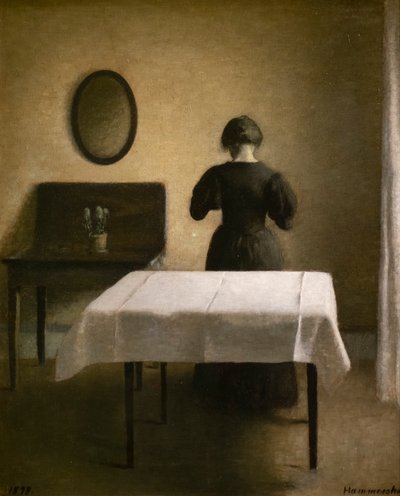 Interno con una donna di spalle da Vilhelm Hammershoi