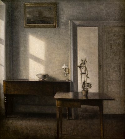 Interno con un vaso di fiori, Bredgade 25 da Vilhelm Hammershoi