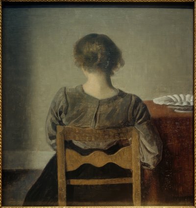 Giovane donna. Pausa di riposo da Vilhelm Hammershoi