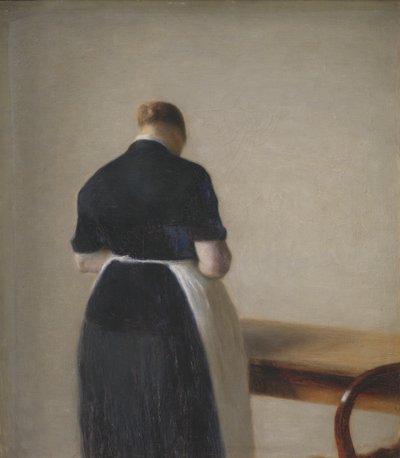 Donna vista di schiena da Vilhelm Hammershøi