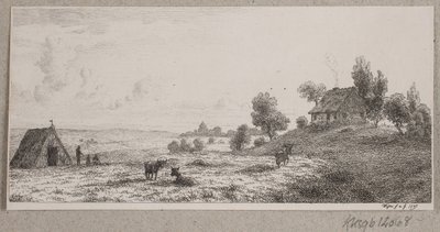Paesaggio con una casa colonica e una capanna da Vilhelm Kyhn