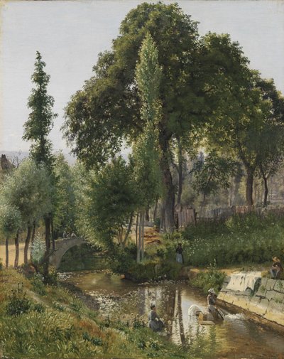 Paesaggio della Savoia. Donne che lavano i panni nel fiume da Vilhelm Kyhn