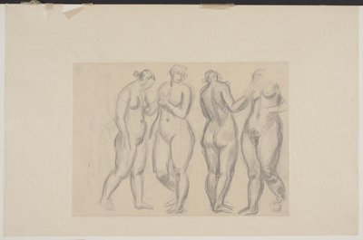 Quattro modelli femminili in piedi da Vilhelm Lundstrøm