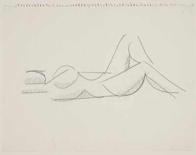 Modella femminile sdraiata, gambe a destra da Vilhelm Lundstrøm