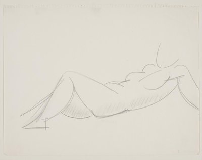 Modella femminile sdraiata, gambe a sinistra da Vilhelm Lundstrøm