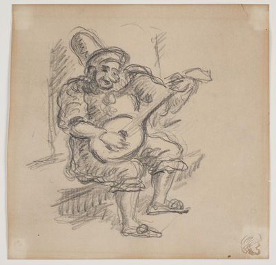 Clown che suona il liuto da Vilhelm Lundstrøm