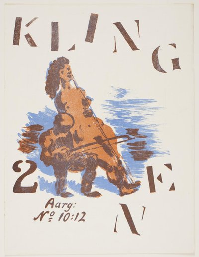 Uomo che suona un corpo di donna. Copertina per Klingen II, n. 10-12 da Vilhelm Lundstrøm