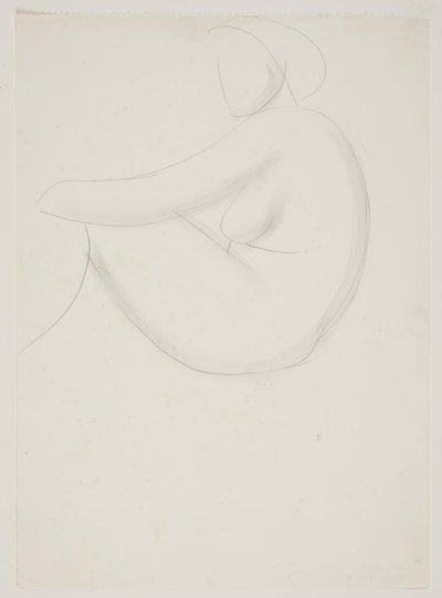 Modella femminile seduta, vista di lato. Studio per mosaico nella piscina di Frederiksberg da Vilhelm Lundstrøm