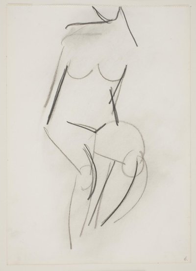 Donna nuda seduta vista di fronte da Vilhelm Lundstrøm