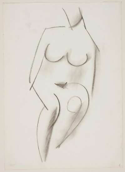 Donna nuda seduta vista di fronte da Vilhelm Lundstrøm