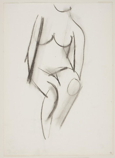 Donna nuda seduta vista di fronte da Vilhelm Lundstrøm