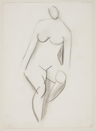 Donna nuda seduta vista di fronte da Vilhelm Lundstrøm