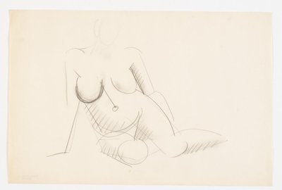 Modello nudo seduto, rivolto a destra da Vilhelm Lundstrøm