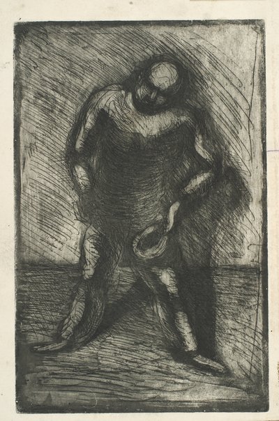 Uomo seduto con cappello in mano da Vilhelm Lundstrøm