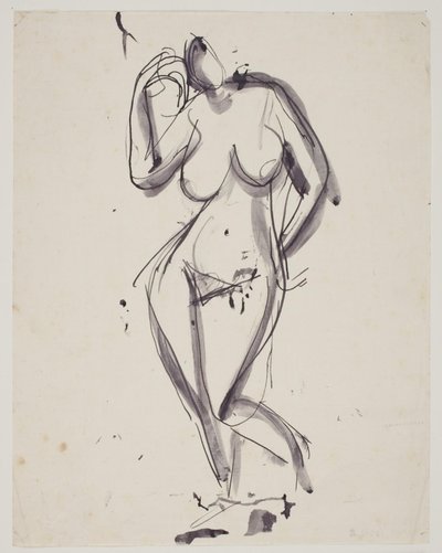 Modello femminile in piedi da Vilhelm Lundstrøm