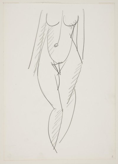 Donna nuda in piedi vista di fronte da Vilhelm Lundstrøm