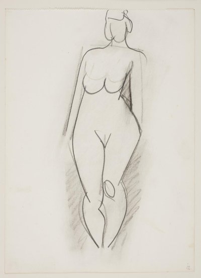 Donna nuda in piedi vista di fronte da Vilhelm Lundstrøm