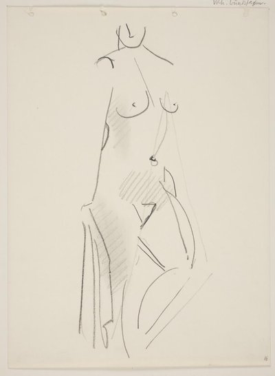 Donna nuda in piedi, rivolta a destra da Vilhelm Lundstrøm