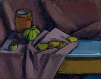 Natura morta con vaso e frutta da Vilhelm Lundstrøm