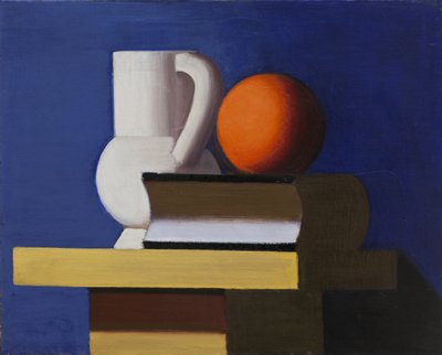 Natura morta con vaso bianco, arancia e libro da Vilhelm Lundstrøm