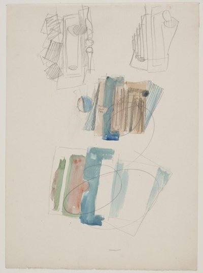 Foglio di studio con composizione cubista da Vilhelm Lundstrøm