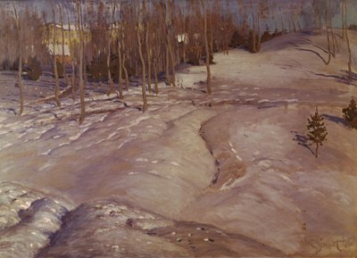 Paesaggio invernale. Sera di marzo, c. 1900 da Vilhelms Purvitis
